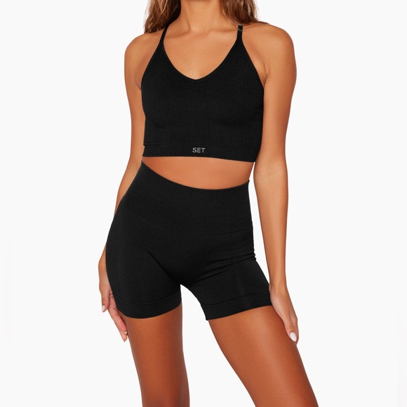 SET Active Other - SET Active Sculptflex Ribbed V Bra in Fig Small